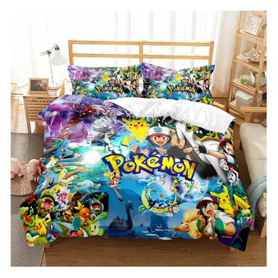 (Style 14, King) Pikachu Bedding Single Double King Duvet Cover NEW