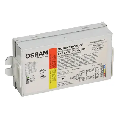 OSRAM SYLVANIA Sylvania Compact Fluorescent Ballast with Bottom Or Side Leads Qtp/2X26/Cf/Unv-64