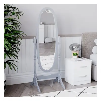 (Grey) Nishano Oval Mirror Freestanding Tall Swivel Frame