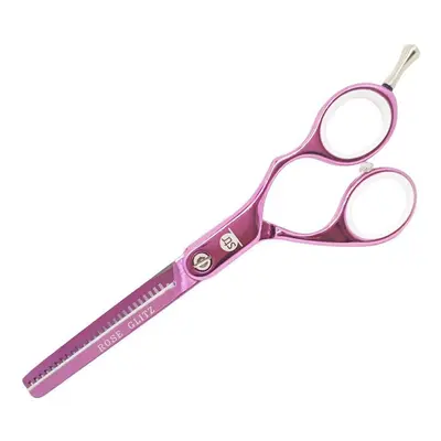 5.5-Inch Jaguar Hairdressing Scissor Sharp Thinner Offset Scissors - Rose Glitz