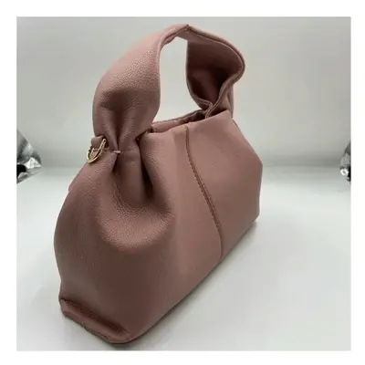 (rose pink, 22cm12.5cm14cm) New French Luxury Brand Genuine Leather Cloud Bags for Women with Lo