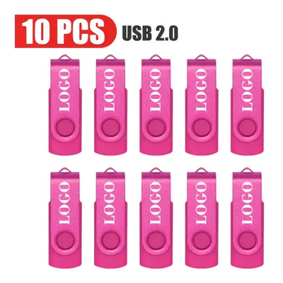 (128GB x10pcs, Pink USB 2.0) 10PCS/lot Colour USB 2.0 USB Flash Drive 8GB 16GB 32GB 64GB USB Sti