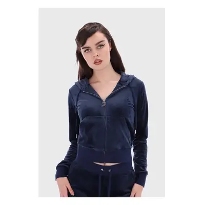 (X-Small, Night Sky) Juicy Couture Robertson Velour Zip Front Hoodie