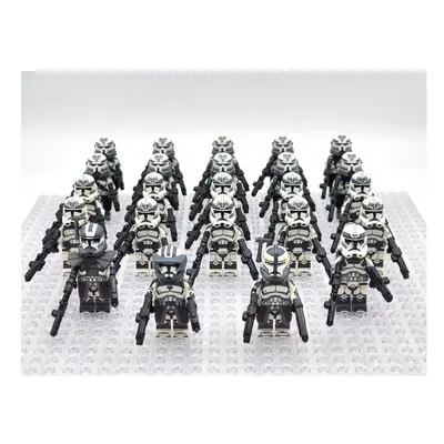 (24pcs Minifigures Set) Star Wars 104th Phase Wolfpack Commander Wolffe Clone Troopers 24pcs Min