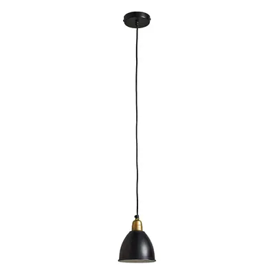 Contemporary Matt Black & Gold Dome Ceiling Pendant Light Fitting