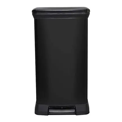 Curver Metal Effect Kitchen One Touch Deco Bin, Black, Litre