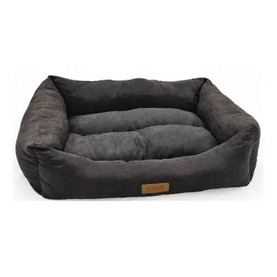 (Medium - x 60cm, Charcoal) HugglePets Luxury Dog Lounger Bed