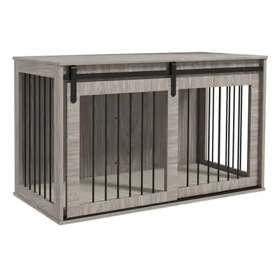 PawHut Dog Crate Furniture with Removable Cushion for XL-sized Dogs - Walnut Brown