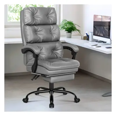 (PU Grey) ELFORDSON Office Chair Executive Computer Work Seat Gaming