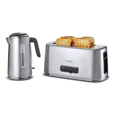 Breville Edge Kettle and Toaster Set | with 1.7 Litre, 3KW Fast-Boil Electric Kettle and 4-Slice