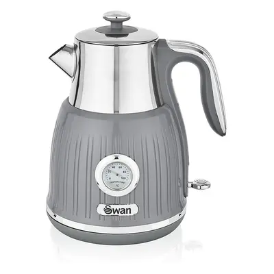 Swan SK31040GRN Retro Kettle with Temperature Dial, Degree Rotational Base, W, 1.5 liters, Grey