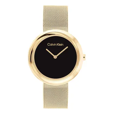 Calvin Klein Women's Quartz Gold Plated Case and Mesh Bracelet Watch