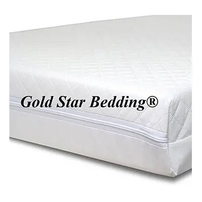 Baby Travel Cot Mattress x x 7.5 cm Quilted Breathable Antiallergenic -UK Made - Gold Star Beddi