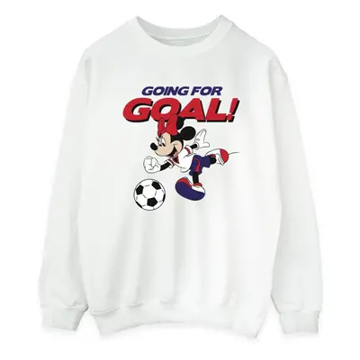 (M, White) Disney Womens/Ladies Minnie Mouse Going For Goal Sweatshirt