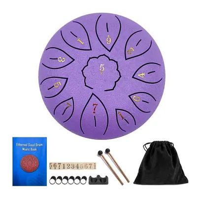 (Purple) Tone Inch C Tone Steel Tongue Drum Musical Instruments