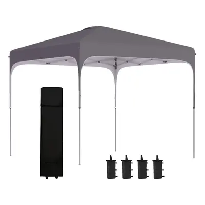 Outsunny Pop Up Gazebo Foldable w/ Wheeled Carry Bag & Weight Bags, Grey