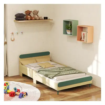 AIYAPLAY Toddler Bed, Kids Bed w/ Safety Rail, 60.5 x x 103cm, Green