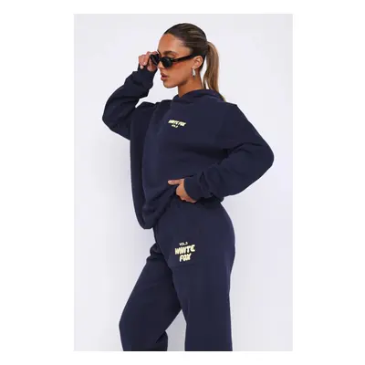 (Navy, S) Women's Long Sleeve Hoodie Sweatshirt and Sweatpants Set Stylish Two-Piece Tracksuit f