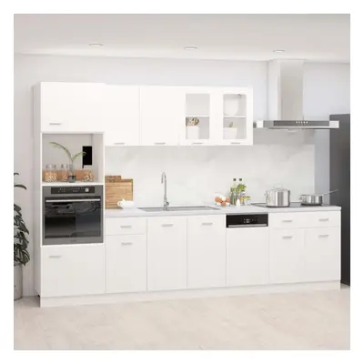 vidaXL Kitchen Cabinet Set Piece White Chipboard Storage Microwave Cabinets