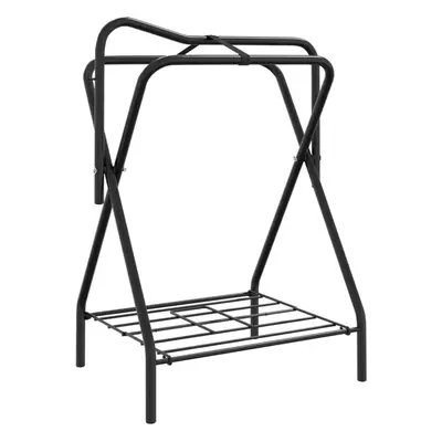 vidaXL Saddle Rack Foldable Freestanding Saddle Stand Saddle Holder Black Iron