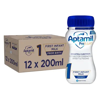 Aptamil Advanced First Infant Baby Milk Ready to Use Liquid Formula, from Birth, 200ml (Pack of 