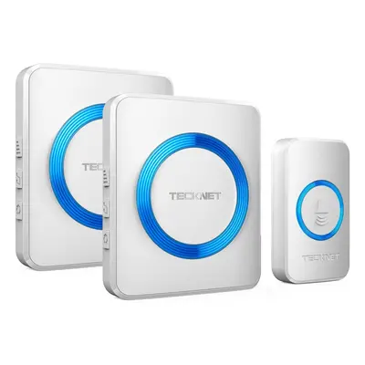 TeckNet Wireless Doorbell, Twin Waterproof Wall Plug-in Cordless Door Chime Kit With 300m Range,