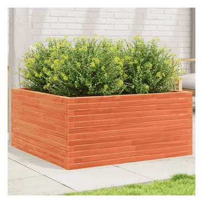 vidaXL Garden Planter Wax Brown 100x100x46 cm Solid Wood Pine