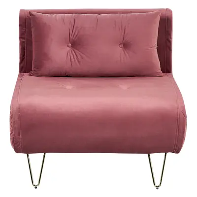 Velvet Sofa Bed Pink VESTFOLD