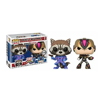 Funko - Figurine Marvel Vs Capcom - 2-Pack Rocket Vs Megaman X Exclu Pop 10cm - (New)