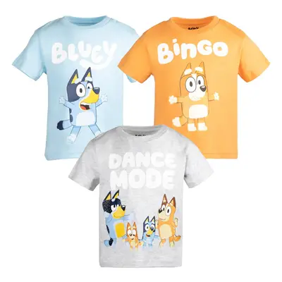 Bluey Bingo Toddler Boys Pack TShirts OrangeBlueGray 5T