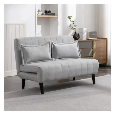 (2 Seater, Grey) HARPER SEATER FOLDING CLIC CLAC FABRIC LIVING ROOM LOUNGE SOFA BED