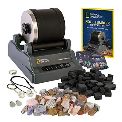 National Geographic Hobby Rock Tumbler Kit - Rock Polisher for Kids & Adults, Durable Noise-Redu