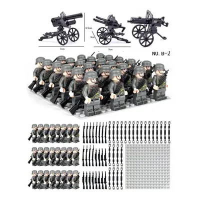 24pcs British German Soviet Army Square Army Military Building Block Set with Small Particle Ass