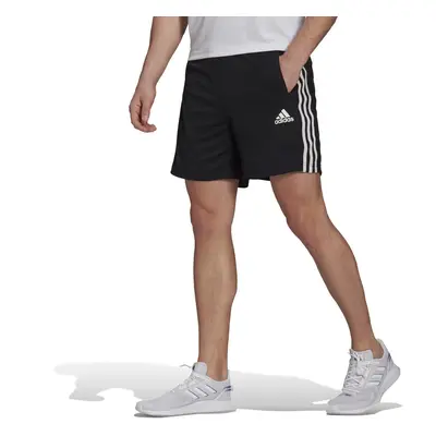 adidas Mens 3-Stripes Shorts Black/White Small