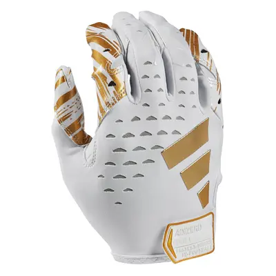 adidas Adizero Football Receiver Gloves White/Metallic Gold Large