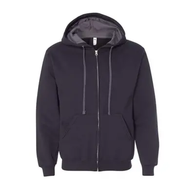 Fruit of the Loom Sofspun Hooded FullZip Sweatshirt Black