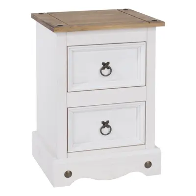 White Corona Pine Bedside Cabinet Drawer Bedroom Side Table Nightstand