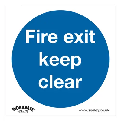 Mandatory Safety Sign - Fire Exit Keep Clear - Self-Adhesive Vinyl - Pack of