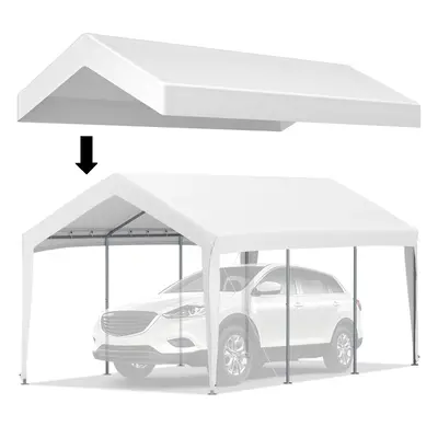 VEVOR Carport Replacement Canopy Cover x ft Ripstop Triplelayer PE Fabric Garage Top Tarp Shelte