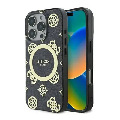 Guess IML Peony On 4G Background Case with MagSafe for iPhone Pro Max 6.9" Black - GUHMP16XH4PYE