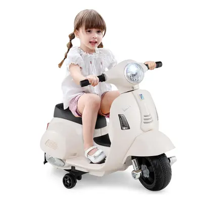 Licensed Vespa Kids Ride on Motorcycle 6VBattery Powered Motorbike-White