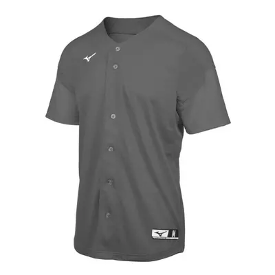 Mizuno Youth Aerolite Full Button Baseball Jersey Charcoal Large