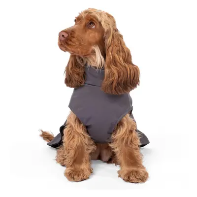 (Grey, X-Large) Wind, Waterproof Raincoat Dog Jacket Fleece Lined