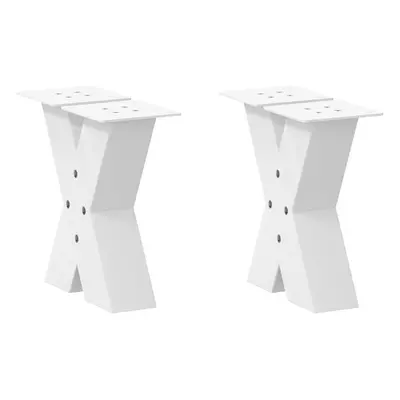 (white, x (30-31) cm (80 mm)/ pcs) vidaXL Dining Table Legs X-Shaped Desk Legs Kitchen Metal Fur