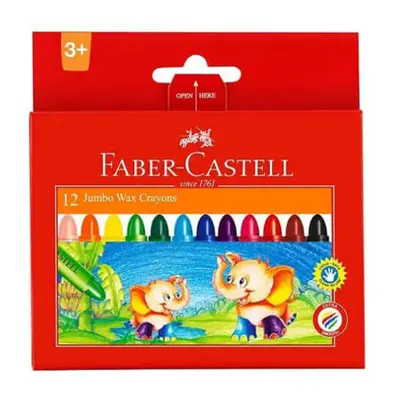 Faber-Castell Wax Crayons Jumbo 12pk (Assorted Colours)