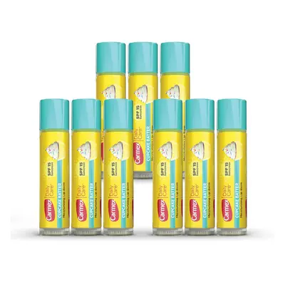 Carmex Daily Care Moisturizing Lip Balm with SPF 15, Cupcake Batter Lip Balm Sticks, 0.15 OZ Eac