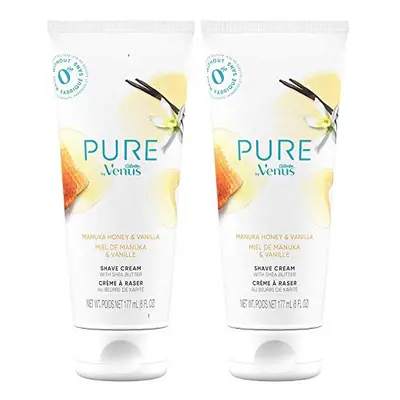 Pure by Gillette Venus Shaving Cream Manuka Honey and Vanilla, 6oz (Pack of 2)