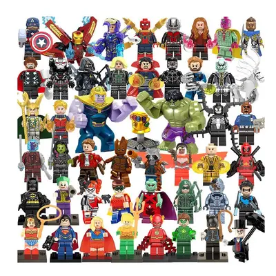 48PCS DC Marvel Superheroes Minifigures Toys Fit Lego