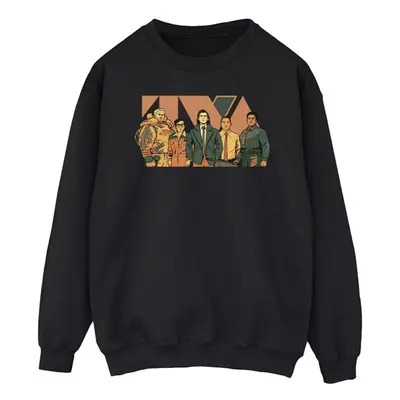 (L, Black) Marvel Mens Loki TVA Group Sweatshirt