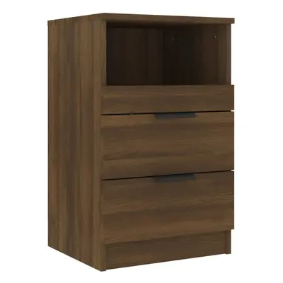 (brown oak, 1) vidaXL 1/2x Bedside Cabinet Engineered Wood Home End Side Table Multi Colours